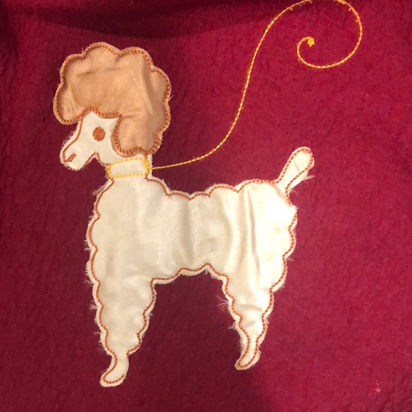 Authentic Vintage 1950s Felt Circle Poodle Skirt, Burgundy - Picture 5 of 8